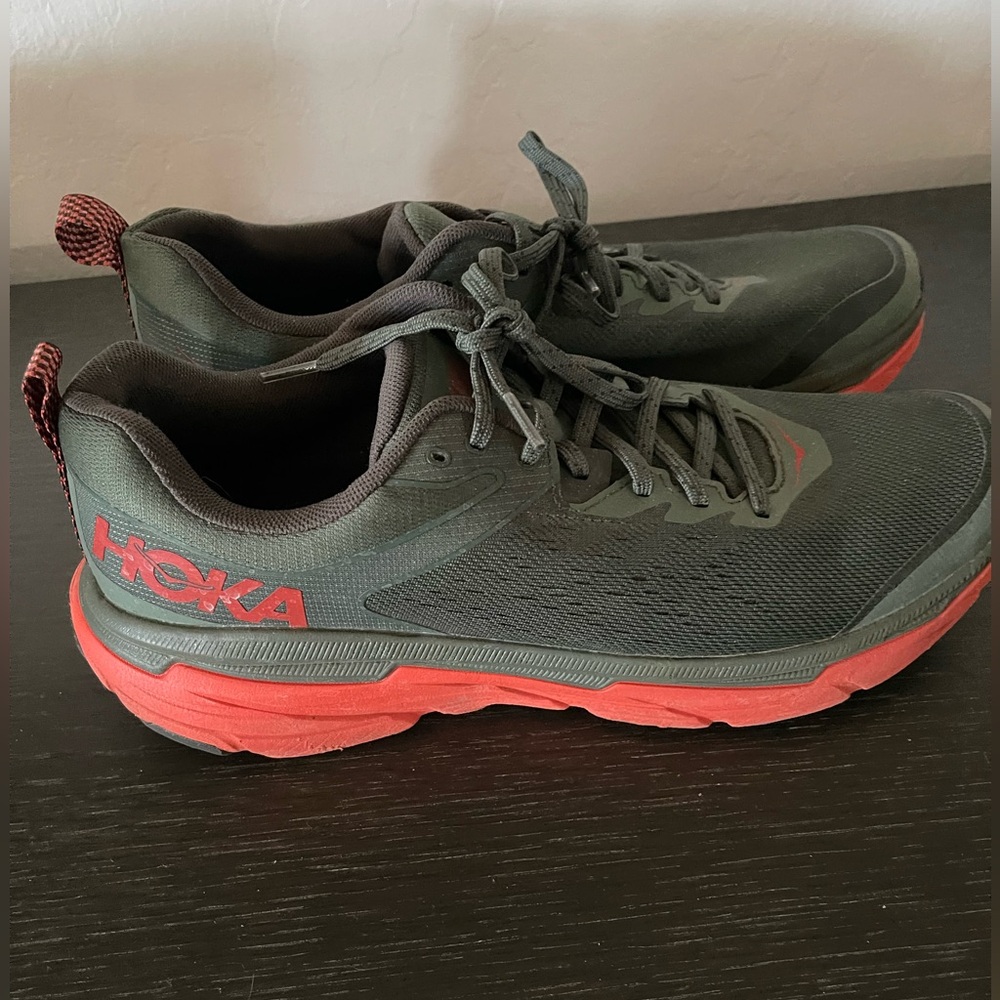 Hoka One One Challenger ATR 6 Hiking Running Shoe Dark Sage Green/Orange US 10.5